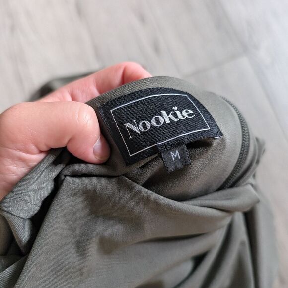 Nookie Olive Green Halter Cutout Back Cocktail Dress Size Medium - Picture 5 of 7